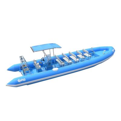 China Warter Sports 4 Stroke 200*2 9.6m Motor 32ft Fiberglass RIB Inflatable Boat Luxury for sale