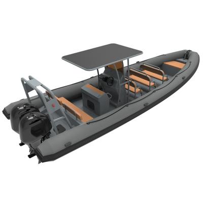 China Warter Sports Military Patrol RHIB 860 Aluminum Hull ORCA/Hypalon/PVC Inflatable Boats For Sale for sale