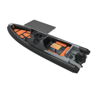 China Warter sports RIB 860 aluminum hypalon inflatable diving boat with two engine for sale