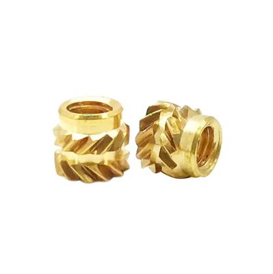 China High Torque M2 M3 M4 M5 M6 M8 Knurled Brass Heat Staking Insert Threaded Brass Nut For Injection Molding for sale