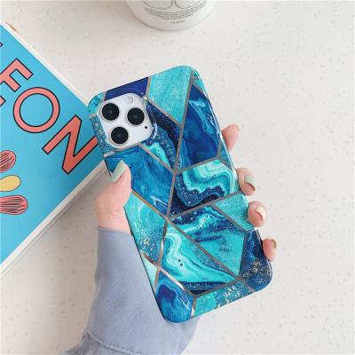 China Hot Selling Anti-drop Phone Case For Huawei P50 Luxury Gold Foil Pro Geometry IMD Marble Back Cover for sale