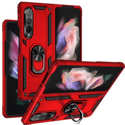 China Heavy Duty Anti-drop Ring Holder Foldable Armor Phone Case For Samsung Galaxy Z Fold3 5G Fundas for sale