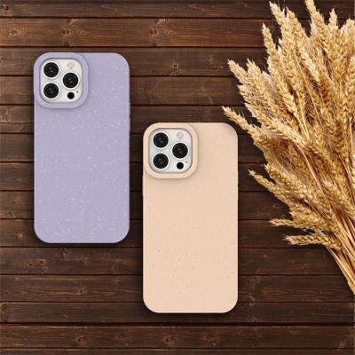 China Eco-Friendly Wheat Straw Recycled PLA Mobile Case Shockproof For Iphone 13 Pro Max Biodegradable Phone Case for sale