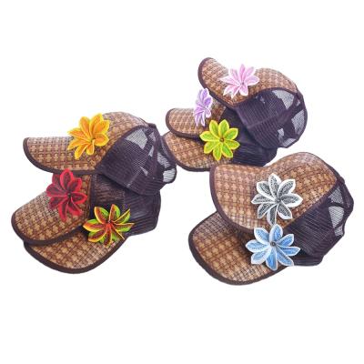 China breathable & Wholesale Handmade Hawaiian Trucker Waterproof Straw Hat Form Flower for Beach Sports for sale