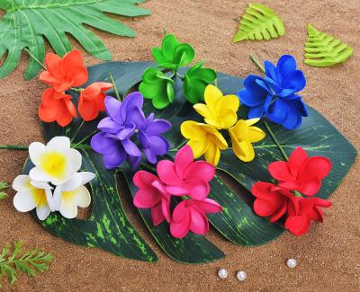 China F1194 8color EVA Foam Hair Pick 3-Plumeria Foam Hair Pick Hawaii Frangipani Artificial Flower Polynesian Dance Girl Party Decorative Factory Supplier F1194 8color EVA Decoration Factory for sale