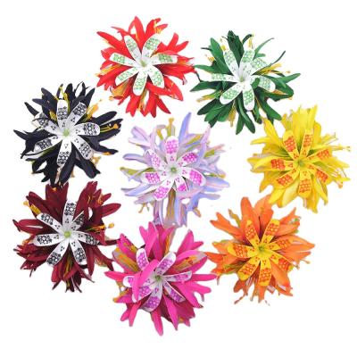 China Fashion Factory Supplier 8Colors HC00073-2 EVA Foam Tiara Hair Claw W Spider Lily Girl Decorative Headwear Women Silk Hair Accessories for sale