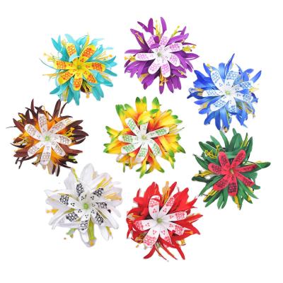 China Fashion Factory Supplier 8 Colors HC00073-1 EVA Foam Tiara Hair Claw W Spider Lily Girl Decorative Headwear Women Silk Hair Accessories for sale