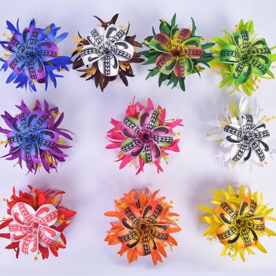 China Hair Accessories Factory Supplier HC00047 10Color 15CM Artificial Velvet Spider Lily Hair Claw W Foam Head Flower Hawaii Flower Party Accessories for sale