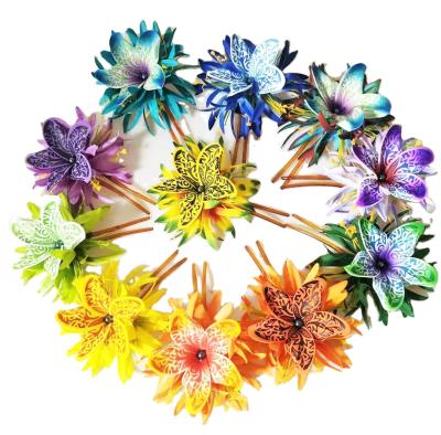 China Fashion wholesales HC00067 12 Color 15CM Foam Velvet Tiara Hair Stick W Spider Lily Hawaii Flower Hula Girl Spider Hair Comb From Factory Supplier HC00067 12 for sale