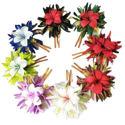 China Hair Accessories Wholesales Spide Lily Hawaii Flower Hula Girl Hair Comb Velvet Tiara Hair Stick W Foam From Factory Supplier HC00066 8Color 15CM for sale