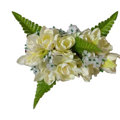 China Factory Supplier HC00025 6Colors 20CM Hair Accessories Main Hair Tuberose Hair Accessories Pin W Hawaii Leaves Hawaiian Leaves Artificial Flower Persian Party for sale