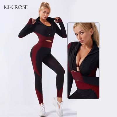 China Wholesale Ladies Yoga Seamless Set Stretch Running Women Fitness Gym Breathable Leggings High Waist for sale