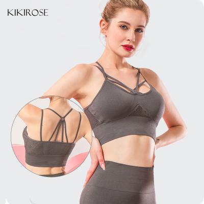 China OEM Hign Custom Adjustable Strappy Vest Anti-Static Impact Seamless Printed Bra for sale