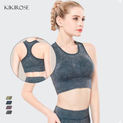 China OEM Anti-Static Hign Impact Custom Sports Bra Adjustable Strappy Black Seamless Top for sale