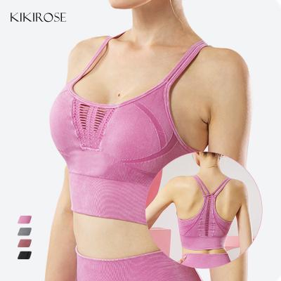 China 2021 OEM Anti-Static Adjustable Strappy Yoga Wireless Seamless Wireless Laser Cut Bra Plus Size for sale