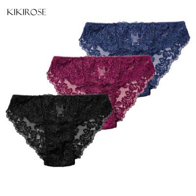 China Odm High Waist Antibacterial Breathable Ice Silk Plain Dyed Seamless Lace Panties Underwear for sale