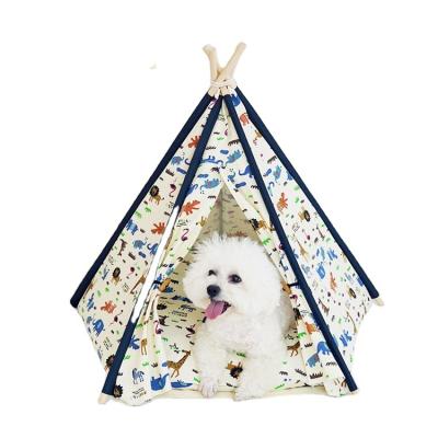 China China Supplier Stocked Wholesale Hot Sales Universal Four Season Net Red Small Cat Tent Closed Foldable Kennel Pet Beds Tent for sale