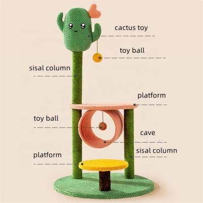 China High Quality Stocked Cat Climbing Tree Cactus Cat Tree Cactus Cat Tree Scratcher for sale