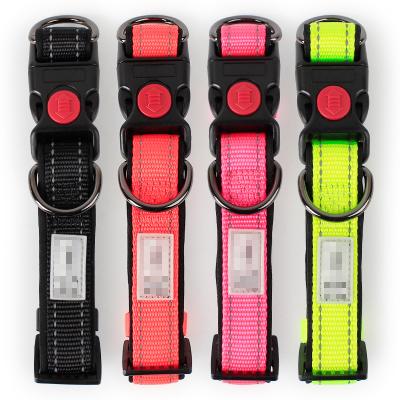 China Stocked Adjustable Dog Collar Wholesale Eco Dog Collar With Safety Double D Clip For Pet Accessories for sale