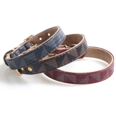 China New Fashion PU Stocked Leather Pet Collar Dog Collar Dog Leash for sale