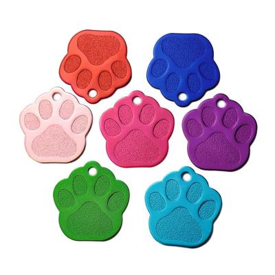 China Stocked Custom Paw Shape Blank Aluminum Sublimation Dog Tag Pet Name Plate Dog ID Factory Direct Sale Tag for sale