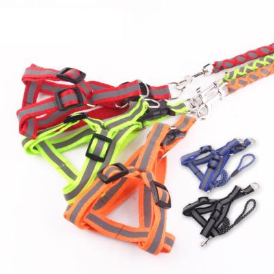 China Stocked Reflective Nylon Braided Rope Dog Climbing Leash Heavy Duty Large Pet Harness for sale