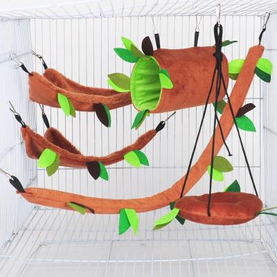 China Small Stored Stuffed Pet Toy Nest House Hamster Squirrel Gerbil Rat Leaf Hammock Hanging Bucket Drill Tube Swing Exercise Toys for sale