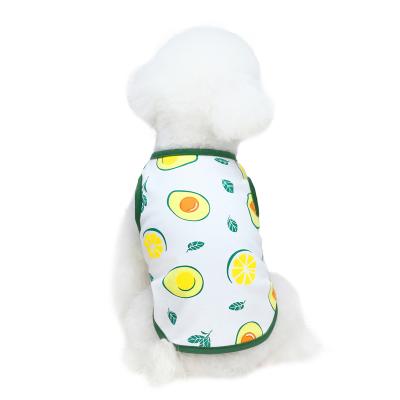 China Stocked Wholesale Summer Pet Dress Pet Clothes Dog Clothes Fashion Fruit Pattern Pet Dress for sale