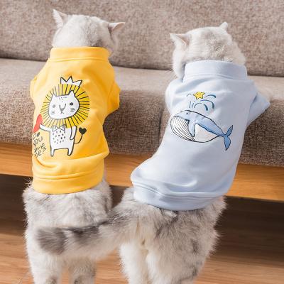 China Best Selling Biped Clothes Stocked Cartoon Autumn Winter Warm Pet Clothes Multicolor Print Style Dog for sale