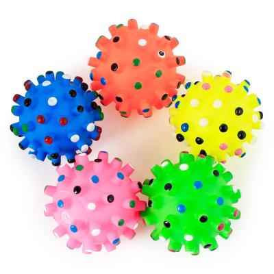 China Good Quality Vinyl Stocked Eco-friendly Durable Dog Playing Squeaky Voice Sound Pet Toys Ball For Dog Chew for sale