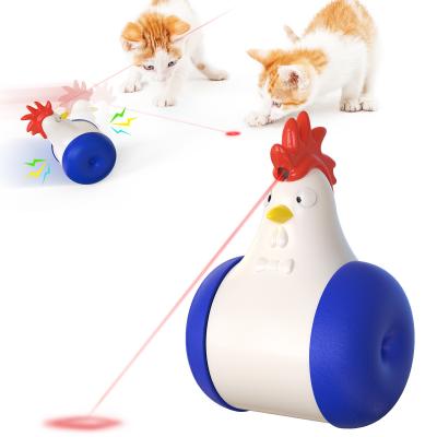 China Stocked Hot Selling Rooster Trained Cat Tumbler Infrared Electric Squeak Cat Interactive Toys Wholesale for sale