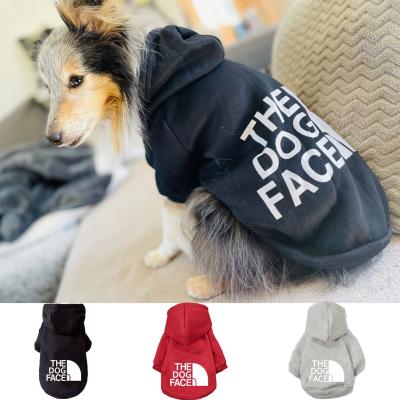 China Wholesale Stocked Luxury Customized Branded Dog Clothes Sweater Dog Face Jacket Hoodie For Large Size for sale