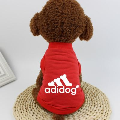 China Summer Custom Fresh Clothes Adidog Logo Pet Dog Puppy Vest Stocked Breathable T-Shirt For Medium Small Dogs Dogs for sale