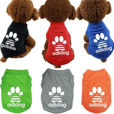 China Customized Stocked Private Label Full Size Dog Clothes Shirt For Small Medium Dogs Chihuahua Pug Dog Summer Clothes for sale