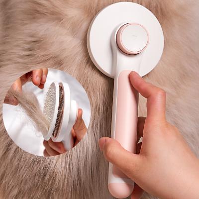 China Stocked Cat Brush Self Cleaning Pet Hair Grooming Tool Double Sided Massage Comb Pet Hair Remover for sale