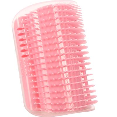 China Plastic Pet Stocked Scratcher Cat Self Groomer Brushes with Catnip Wall Corner Grooming Brush Catnip Massage Combs for sale