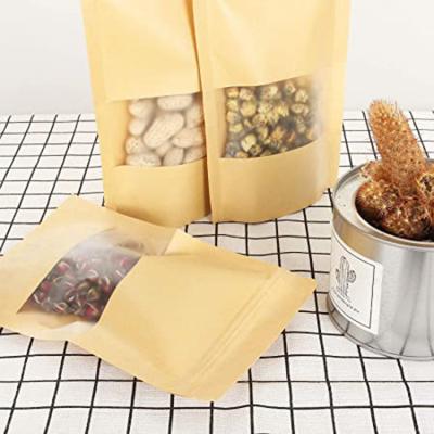 China Stand up Resealable Ziplock Food Storage Kraft Paper Bag For Restaurant Grocery for sale