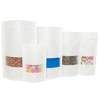 China HOT Sale Wholesale Stand Up Zip Lock food Grade White Kraft Paper Bag for sale