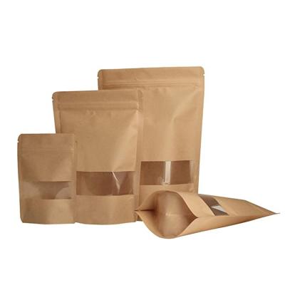 China High Quality Kraft Paper Stand up Ziplock Heat Sealable Custom Brown Kraf Paper Bag With Printed Logo for sale