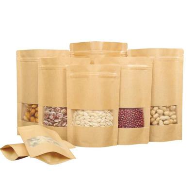 China Multi Size IN Stock Stand Up Zip Lock Food Grade Smellproof Food Packing Wholesale Kraft Paper Bag for sale