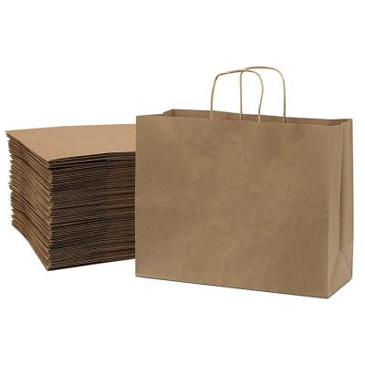 China Larger Capacity Wholesale Custom Printed Logo Tote Gift Shopping Kraft Paper Bag for sale