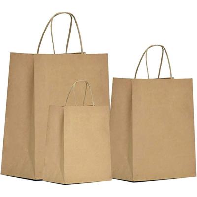 China Wholesale Factory Supply Multi Size Custom Printing Craft High Quality Tote Kraft Paper Bag for sale