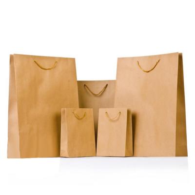 China Custom Printing Craft Grocery Shopping Packaging Reusable Tote Brown Kraft Paper Bags for sale