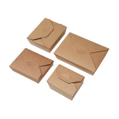 China Delivery take away disposable meal containers Kraft paper food packing box for sale