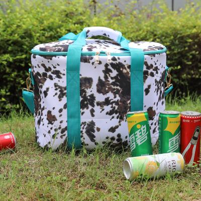 China Cow Beer Seltzer Bag Large Capacity Insulated Western Highland Durable Insulated Packing Collapsible Cooler Bags For Picnic Camping Party for sale