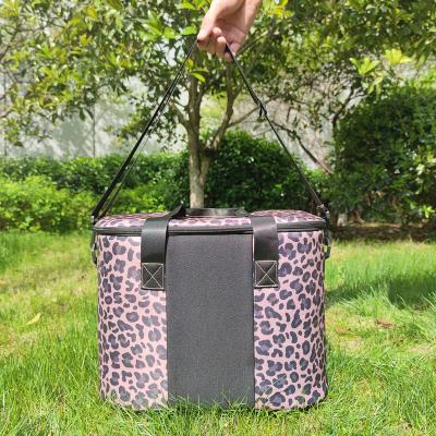 China Personalized Travel Insulated Cooler Large Adjustable Leopard Picnic Cooler Bag Shoulder Strap Insulated Lunch Bag For Men And Women for sale