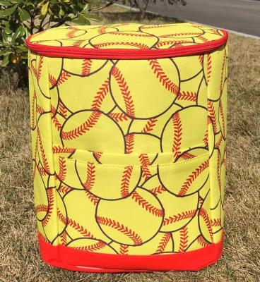 China Insulated Sports Season Baseball Insulated Cooler Bag Leak Proof Cooler Bag Baseball Insulated Cooler Backpack For Lunch Travel Beach Camping Picnic for sale