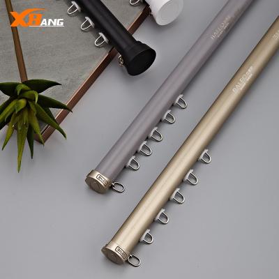 China Modern Accessories Supply Cheap Price simple luxury style 28mm Aluminium Double Curtain Rod head Aluminum S Fold Curtain Track for sale