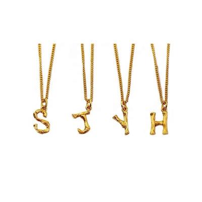 China Career Newcomer Office/Factory Wholesale Personalized English Letter 26 Bamboo Name Necklace for sale