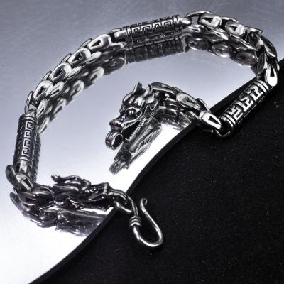 China European and American dragon 925 bracelets men's silver fashion style CLASSIC good quality silver bracelet for sale